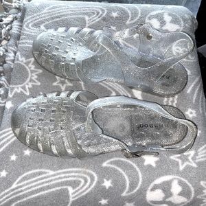 Clear Glitter Jelly Shoes